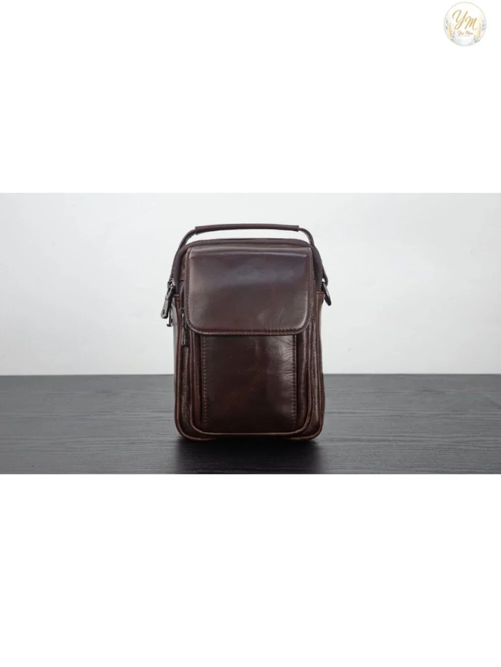 Genuine Leather Small Messenger Bag Crossbody 2-in-1 Padded Strap